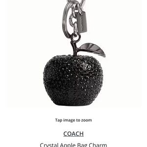 Coach Black Crystal Apple Bag Charm